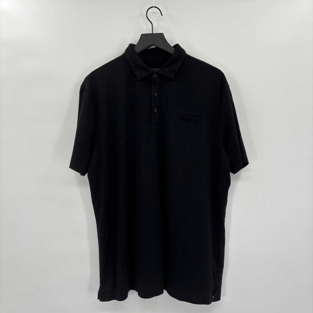 Banana Republic Luxury Touch Performance Polo‎ Shirt Mens XL Tall Black Pocket